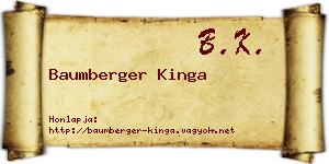 Baumberger Kinga névjegykártya